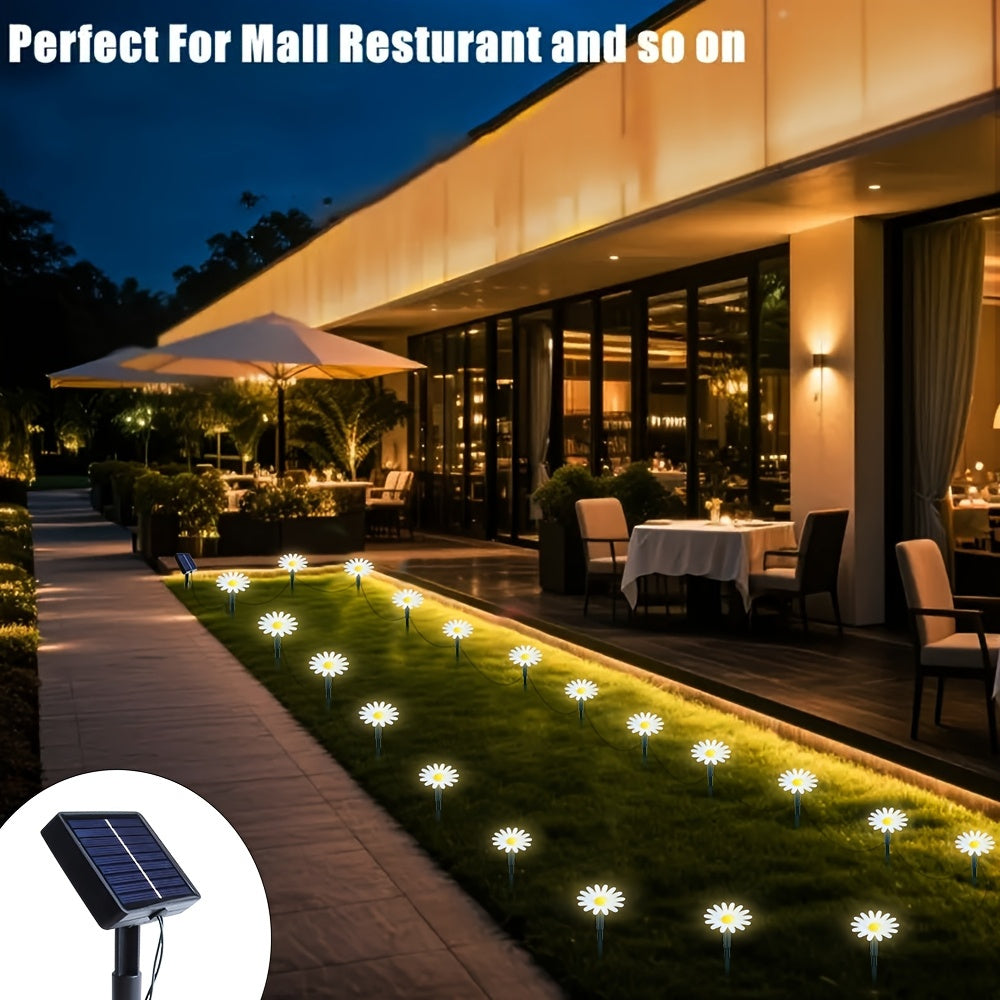 1 Set of 20 LED Solar Flower Lights, 8-Mode Outdoor Decorative Light, IP44 Waterproof, Suitable for Home, Wedding, Holiday and Party - Powered by Solar Lithium Battery, Outdoor Lighting | Flower Decoration | Solar Courtyard Light