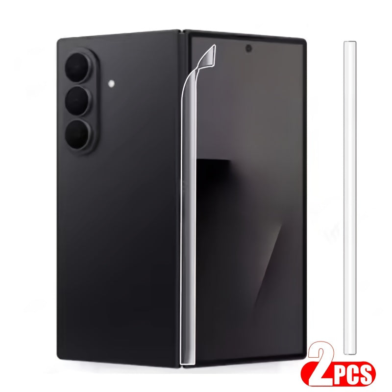 2 片装（2 片中轴水凝软膜）适用于三星 Galaxy Z Fold 7/Z Fold 6/Z Fold 5/Z Fold 4/Flip 7/Flip 6/Flip 5/Flip 4 折叠屏铰链中轴贴膜 柔性水凝材质 防刮耐磨 无缝贴合 防尘防汗 不易脱落 保护铰链中轴 延长机身寿命 高清透明 不影响折叠开合 智能手机用户 科技爱好者 Black Friday/Christmas/Cyber Monday/New Year 热销