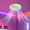 45cm/17.71 Inch Minimalist Modern Ceiling Fan, 6 Speed Levels, Quiet Operation, RGB Light, Ideal for Bedroom, Dining Room
