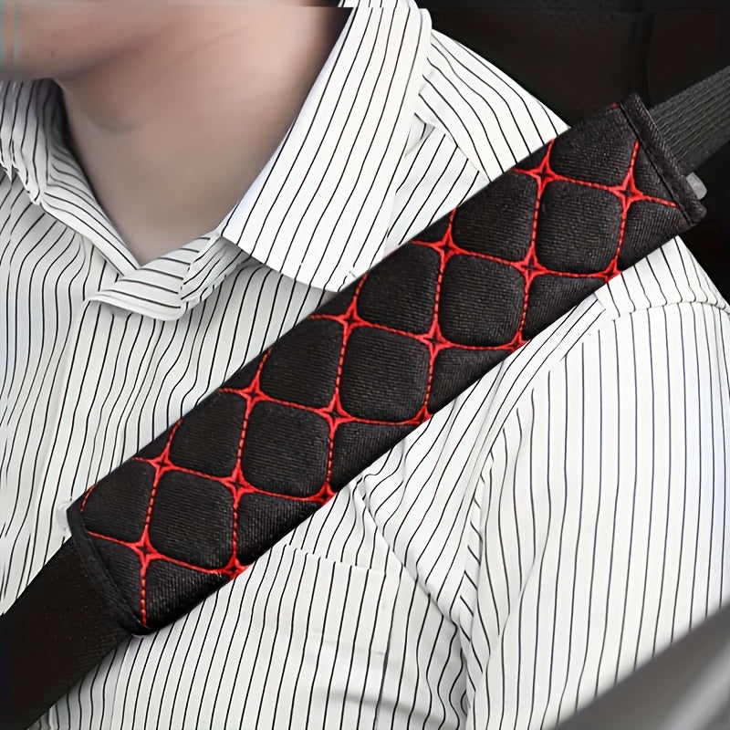 Soft Flannel Seatbelt Cover – Premium Trendy Cute Extended Shoulder Pad for Large & Small Trucks, Cars, Auto Safety Belt Protector Anti-Wear