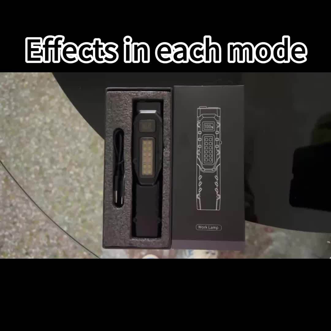Ultra-Slim Multi-Mode High-Brightness Dual-Source LED Work Light, 9 Lighting Modes, Built-In Large Capacity Battery & Type-C Charging Port, Pen Clip + Slim Portable Design, Ideal for Work Lighting, Outdoor Use