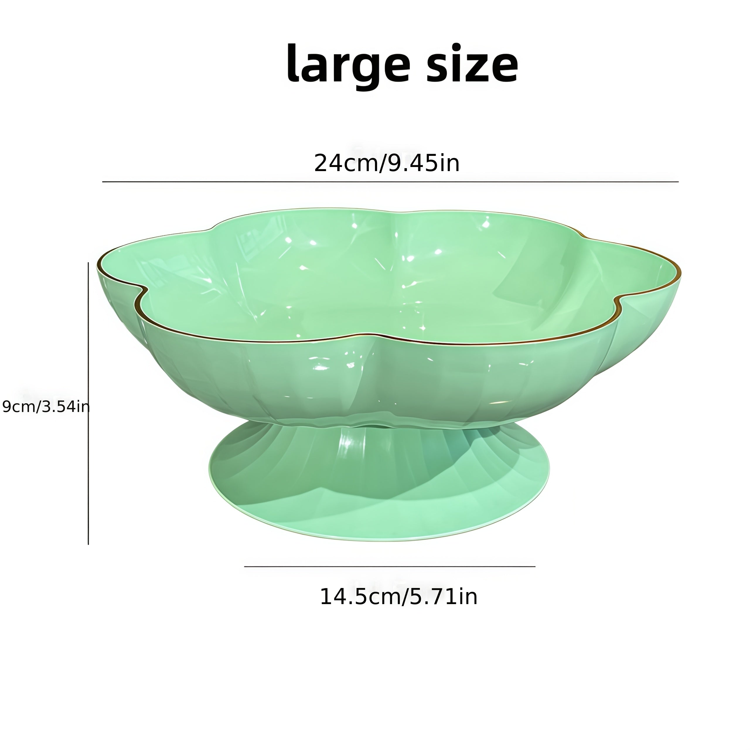 1pc Gold Rim Floral Pedestal Fruit Bowl & Cake Stand – Perfect for All Seasons – Ideal Living Room Decor, Family Dinner Table Fruit Bowl, Dessert Plate, Dried Fruit, Cupcake, Jewelry Storage Tray – Elegant Tableware