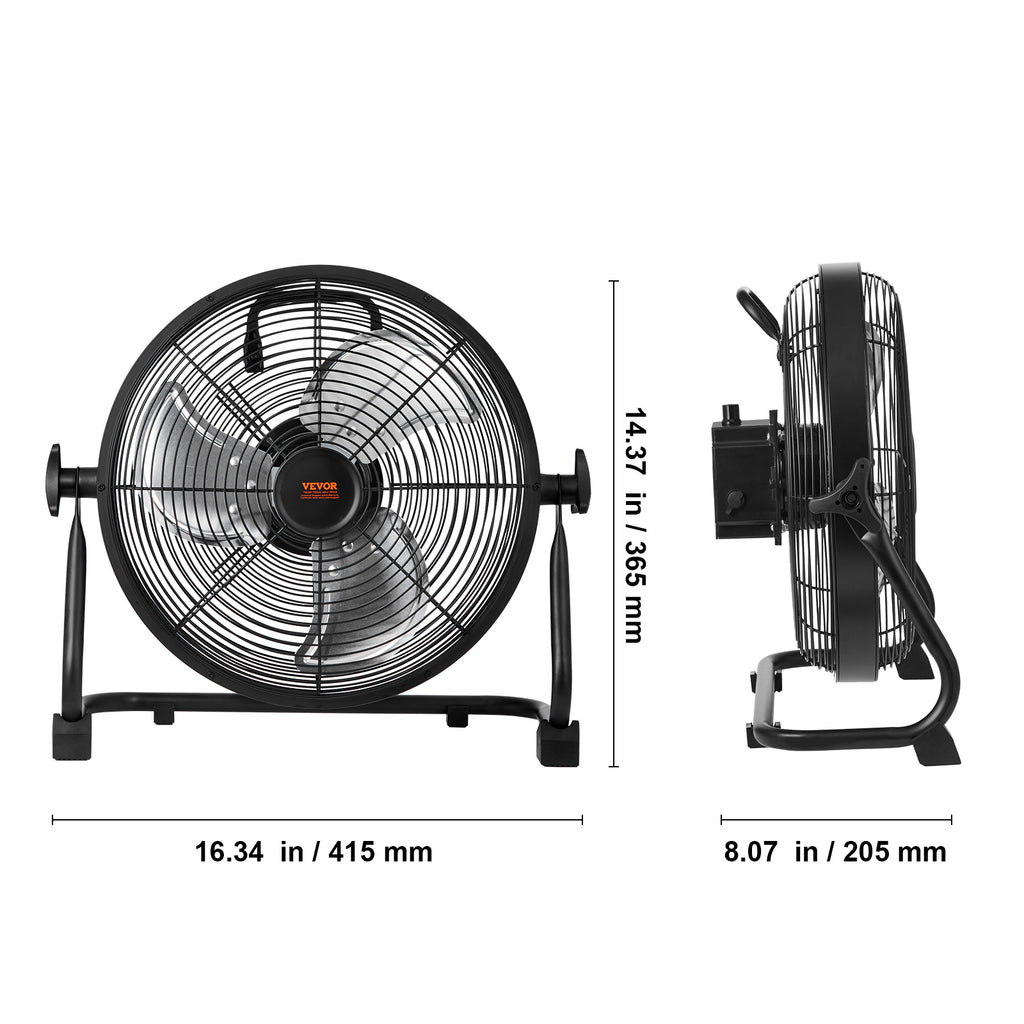VEVOR 12 Inch Cordless Fan, Portable Quiet Personal Fan for Home Office, 360° Manual Rotatable Head, Stepless Speed Adjustable High-Speed Wireless Fan, Heavy Duty Metal Industrial Standing Fan