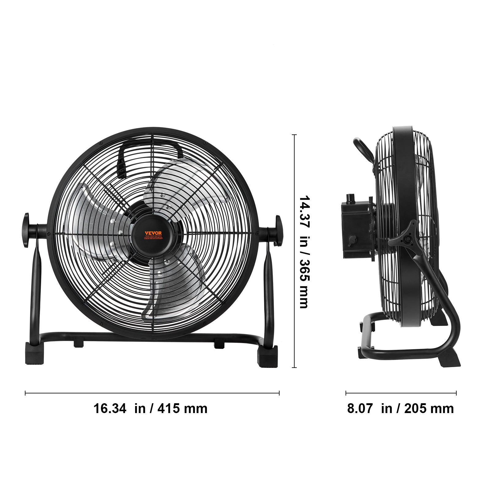 VEVOR 12 Inch Cordless Fan, Portable Quiet Personal Fan for Home Office, 360° Manual Rotatable Head, Stepless Speed Adjustable High-Speed Wireless Fan, Heavy Duty Metal Industrial Standing Fan