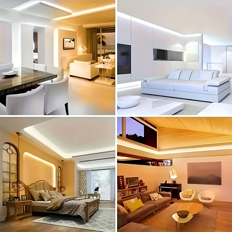 LED灯带带开关 - 5V USB供电高亮柔光，适用于梳妆台镜子、电视背光、DIY装饰、家居氛围及派对活动