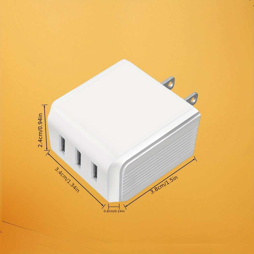 USB Charger Cube, Wall Charger Plug, 3-Muti Port USB Adapter Power Plug Charging Station Box Base for I Phone 15 14 13 12 Pro Max Mini SE 11 Pro Max/ X/ 8/ 7