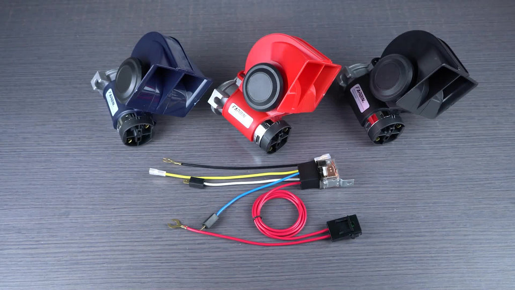 ALLREY 12V Loud Truck Horn Electric Snail Air Horn Kit with Relay Wiring Harness, Suitable for Vehicles, Motorcycles, Boats
