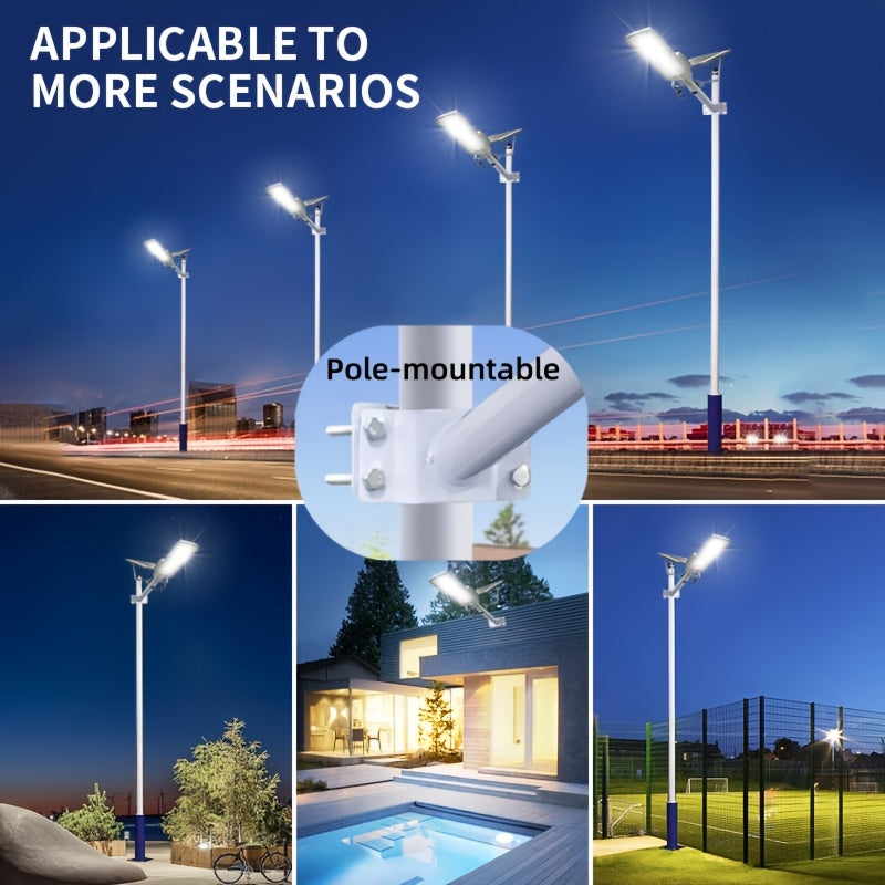 Solar Street Light - with Remote Control, 5000mAh Battery, 252 High-Brightness LED Beads, Outdoor Garden Sunroom, Porch and Courtyard Wall Light, Solar Street Light, High Power Illumination, Wall-Mounted Exterior Wall Light