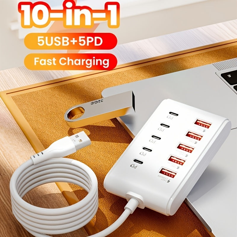 Multi-Port USB PD Fast Charger Type C, Quick Charge Wall Charging Adapter, Universal Portable Power Plug for Mobile Phone Tablet
