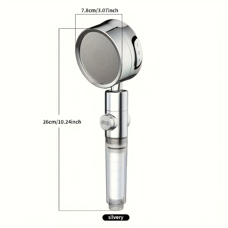 High Pressure Shower Head Set - Grid Pattern Wall Mount & Handheld Rain Shower with USA Bracket & Flexible Hose, No Electricity Needed, Bathroom Hot Water Shower Bath Set
