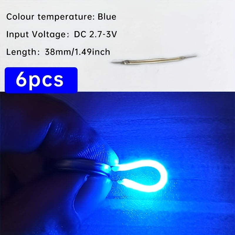 6条柔性LED灯带 - 暖光、红色、绿色、蓝色、粉色 | 38mm/130mm/300mm螺旋灯泡，适用于DIY与装饰 | 电池供电（DC3V） | 强光可弯曲，适合厨房/客厅/书桌