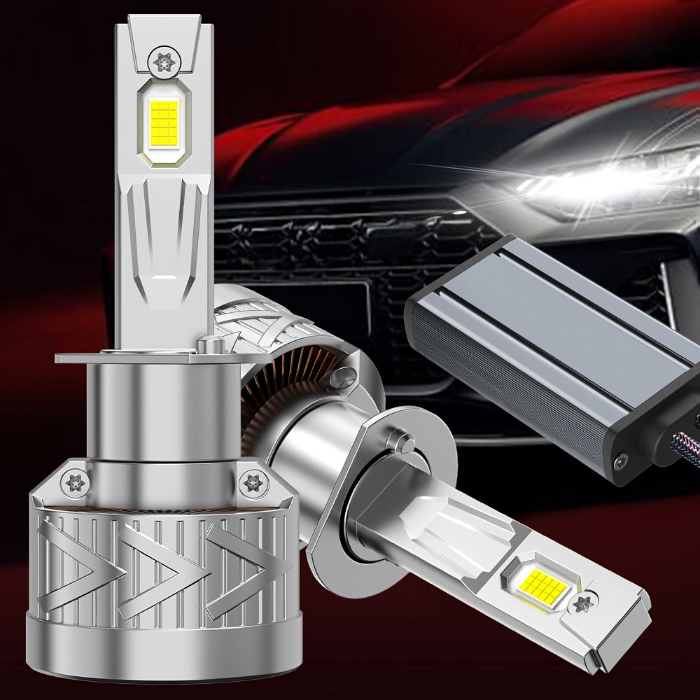 2-Pack Car LED Headlights, 380W High Power, 60,000 Lumens, CAN Bus Interface, Compatible with H1/H11/H9/H8/H4/9003/HB2/H7/H18/9005/9006, 12V/24V Voltage, 6500K Color Temperature, Suitable for All Vehicle Models