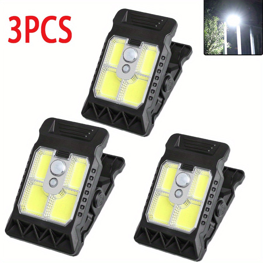 3PCS Clip Light Motion Sensor Light, New LED Solar, Multiple Lighting Modes, Warm Light Filament Bulb Creates Cozy Atmosphere, Garden Outdoor Light Security Light, Perfect for Camping, Landscape, Emergency Wall Mount
