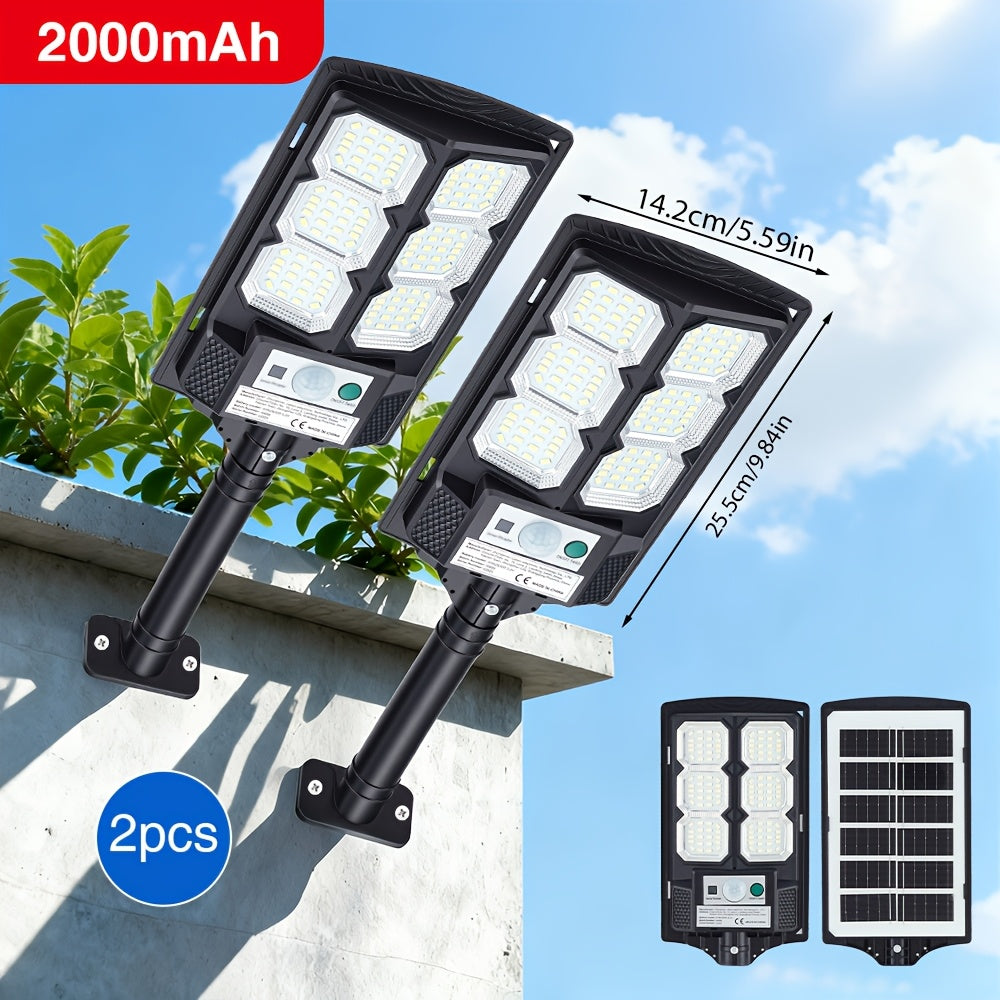 2-Piece / 1-Piece - Outdoor Solar Light, Yard Wall Light, LED Floodlight, Dusk to Dawn, with Wide-Angle Motion Sensor and Remote Control, Solar Powered Street Light - Perfect for Yard Lighting, Garden, Villa, Shop Gate, Parking Lot