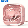 RV Fan, TOPK K51 Mini USB Desk Fan, Premium Brushless Motor, Quiet Operation, High Airflow, Elegant Design, Perfect for Bedroom or Personal Use on Small Tables
