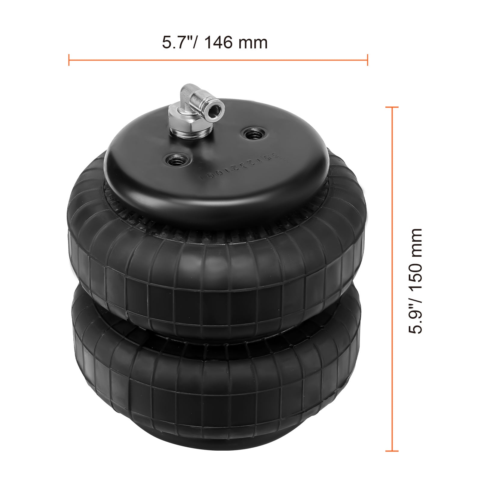 VEVOR Air Bag Suspension Kit, Air Spring Suspension Bag Kit, 5000 Lbs Load Capacity, 5 to 100 PSI