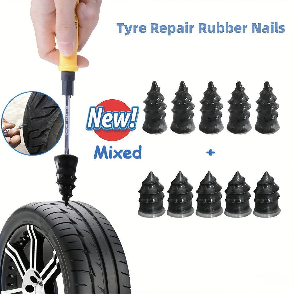 Tire Repair Rubber Nails, Rubber Screws for Patching Motorcycle and Bicycle Tires