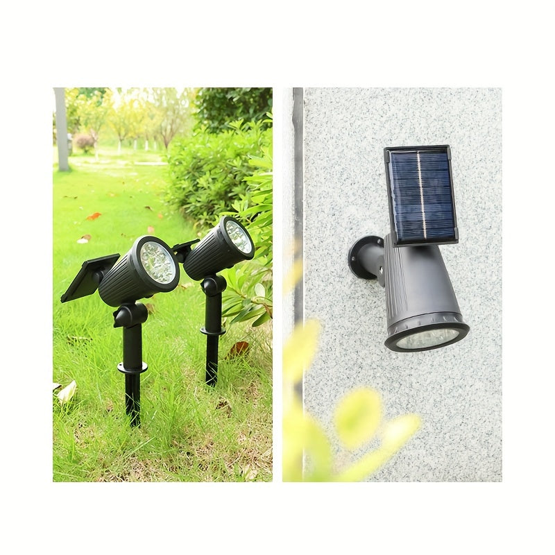 1 件节能太阳能 9LED 景观聚光灯 - 多功能花园气氛灯，带可调式桩，水晶装饰，适合户外装饰，非常适合庭院、阳台、草坪、通道、别墅、游乐场和万圣节、太阳能花园装饰