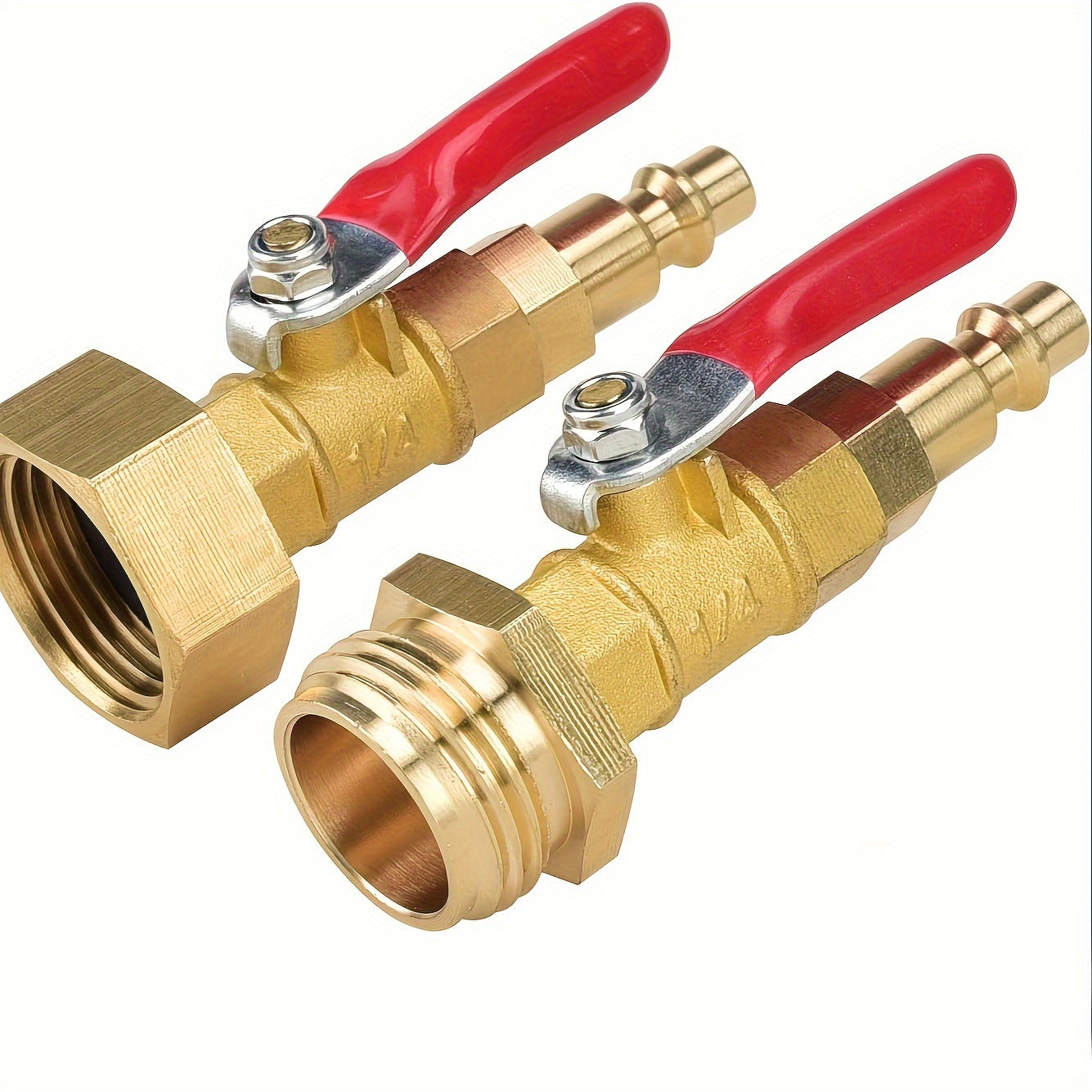 RV Winterize Blowout Adapter, with 1/4" Quick Connect Plug and 3/4" Garden Hose Thread, Winterize Quick Adapter with Ball Valve for Boat Camper Trailer Sprinkler System Irrigation Kit Fittings