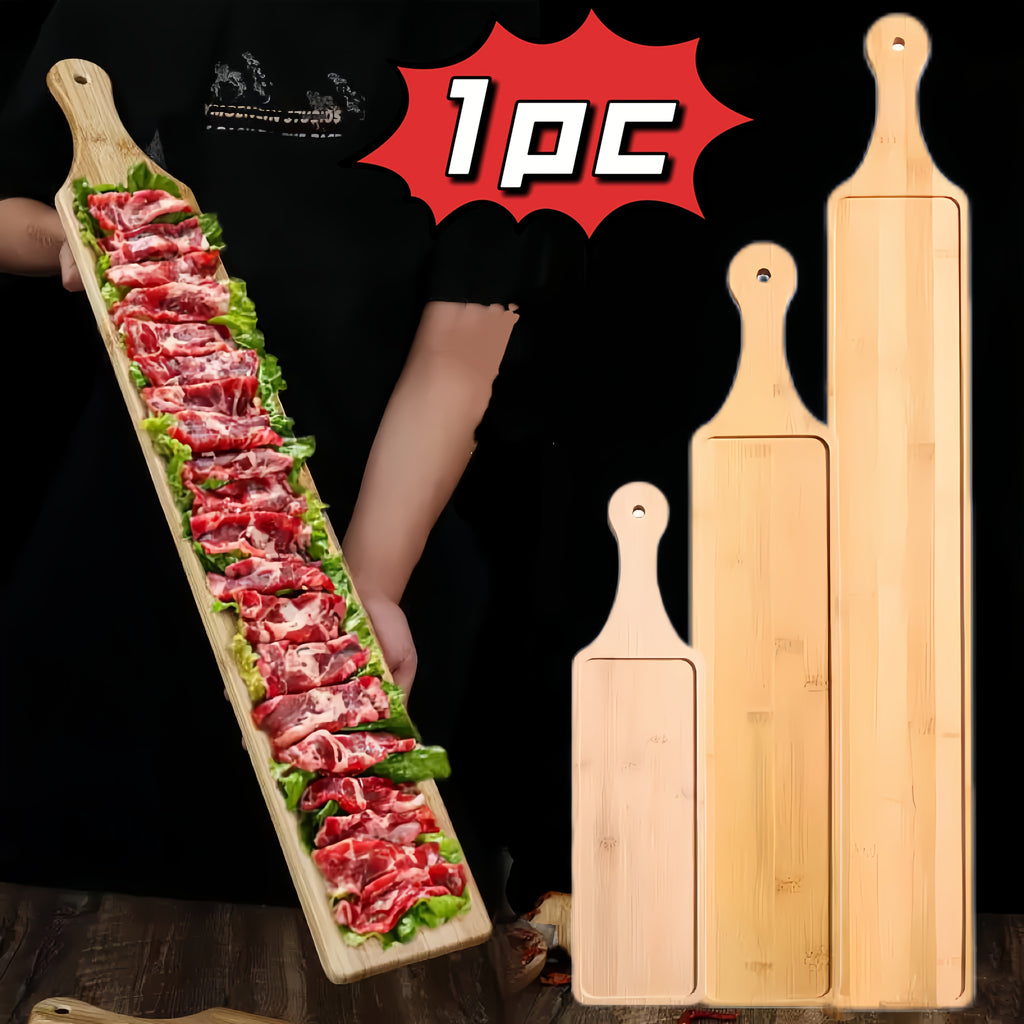 1PC/2PCS Bamboo Rectangular Tray, Up to 31.4in / 80cm – Perfect for Hot Pot, Steak, Appetizers – Durable Kitchen & Restaurant Serveware – Natural Bamboo Display Board, 3 Sizes Available for Multiple Scenarios