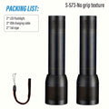 2PCS Handheld Portable Aluminum Alloy LED Flashlight, USB Rechargeable Outdoor Searchlight, Telescopic Zoom Camping Light, Suitable for Camping, Outdoor, Hiking and Work