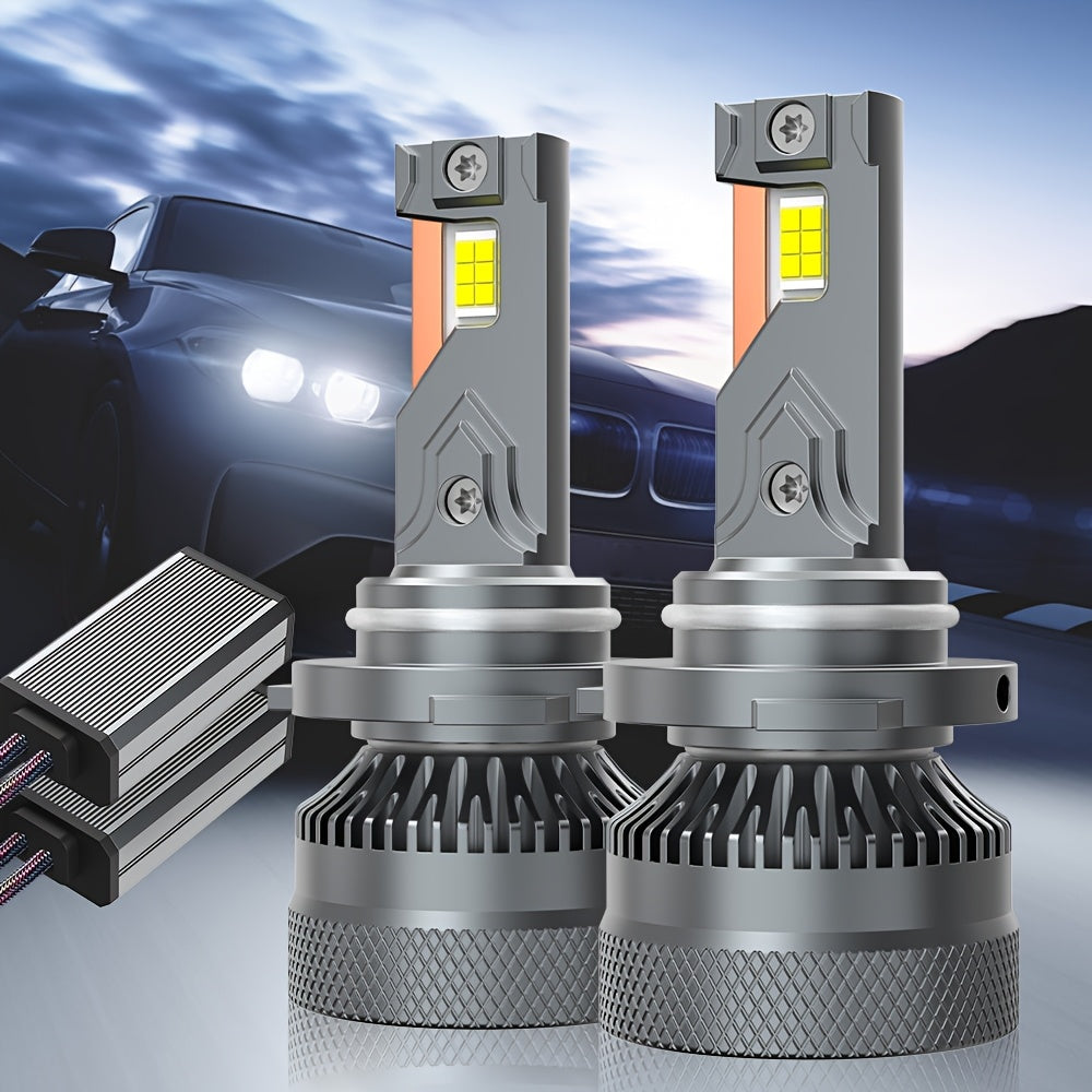 2pcs H1 H4/9003/HB2 H7/H18 H16/H11/H9/H8 9005/HB3 9006/HB4 9012/HIR2 LED 汽车大灯，800%高亮度 3570 CSP 芯片 240W 28400LM 远近光雾灯快速散热 即插即用，不含电池.O130