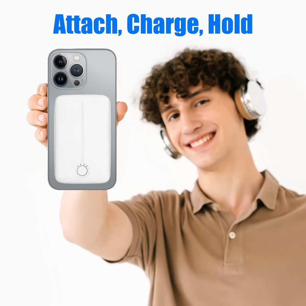 超薄 5000mAh 攜帶型充電器，纖薄無線磁吸行動電源，15W 兩向 USB-C 充電，相容於 iPhone 16/15/14/13/12 系列