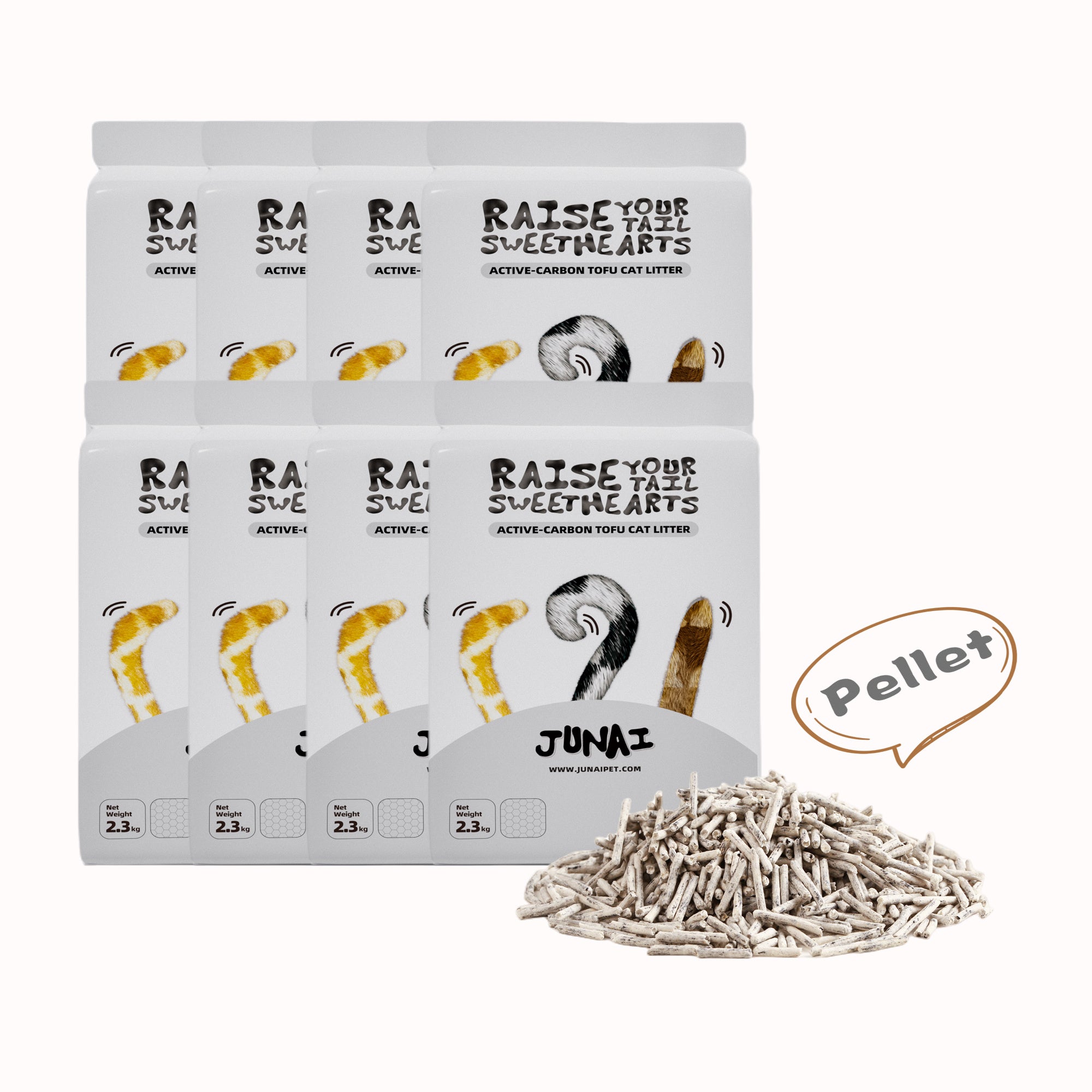 8包装（多包装优惠）除臭猫砂，适用于多猫家庭，可冲水速凝砂团，含活性炭香氛，低二次扬尘配方，无尘配方，水溶性颗粒可用于马桶冲洗