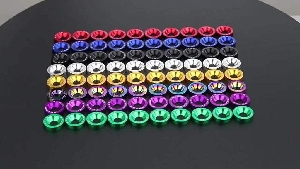 100pcs Aluminum Alloy M6×50 Car Modification Decorative Bolts, Fender/License Plate/Engine Bay Decorative Nuts, Multiple Colors Available, DIY License Plate Fasteners for Car Modification