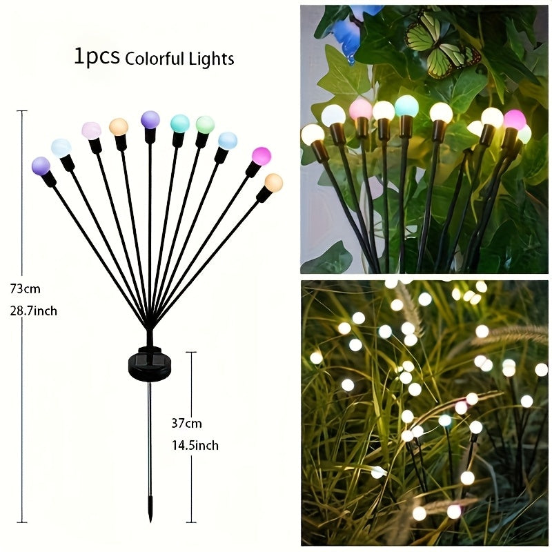 10-Head Solar Lawn Firefly Light, Solar Lawn Lamp, LED Wind-Driven Firefly Ground Insert Light, Perfect for Garden Decoration, Suitable for Outdoor Garden Paths and Lawns; Ideal Choice for Halloween, Christmas