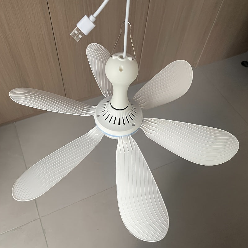 SENBOWE Silent Ceiling Fan - Ultra-Quiet Portable USB-Powered Hanging Fan with Sturdy Hook, Ideal for Camping, Dorm, Office, Bedroom - No Remote Needed, USB Cooling Fan, Portable Fan, Camping Gear
