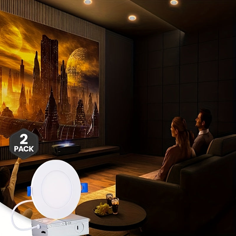 CyvSun 2/6/8-pack recessed downlight LED 4-inch ultra-thin downlight with night light, dimmable & 5 color temperatures selectable Lumiere ceiling light panel light 9 watt 750 lumens ETL certified suitable for living room, kitchen, hallway and bedroom