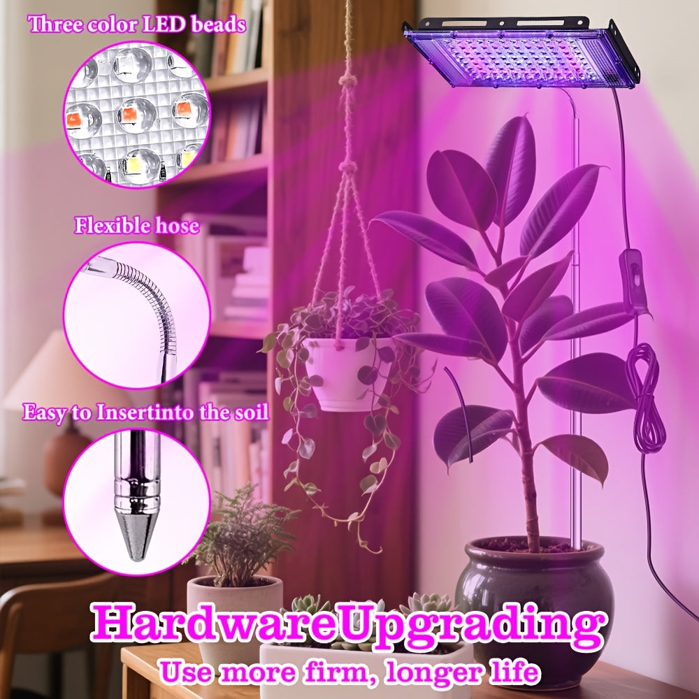 144/96/50 LED Full Spectrum Plant Grow Light with Ground Insert Stand, Easy Installation, Large Lighting Coverage, Equipped with USB Plug, On/Off Switch and 150cm Power Cord, Ideal for Indoor Seedling Cultivation, Promotes Plant Leaf Growth