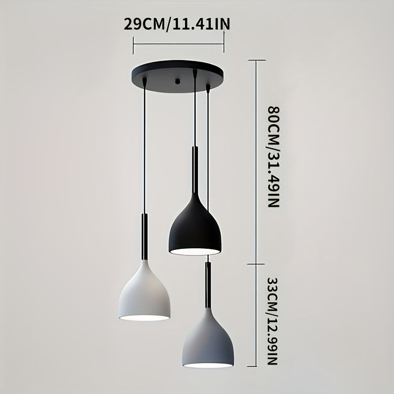 Modern Scandinavian Minimalist Pendant Light, Creative Ceiling Light, 3 Pendant Lights for Dining Room, Modern Hanging Pendant Light for Living Room, Entryway, Kitchen Island, Hallway, Bedroom (Bulb Not Included)