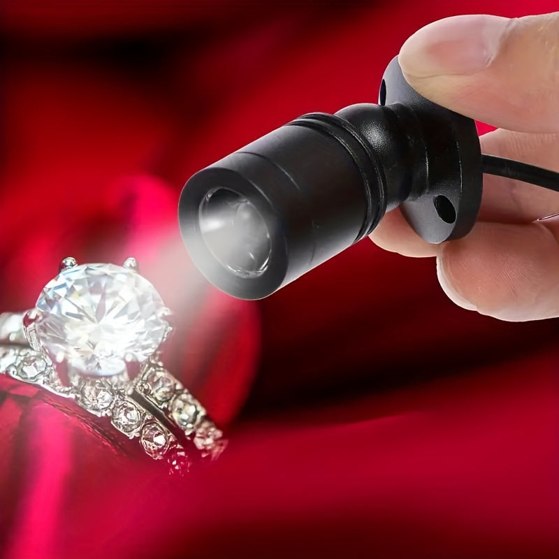 USB-powered mini LED spotlight - aluminum housing, 5V voltage with 4.8ft cable, suitable for artwork, plants, jewelry display and under-cabinet lighting
