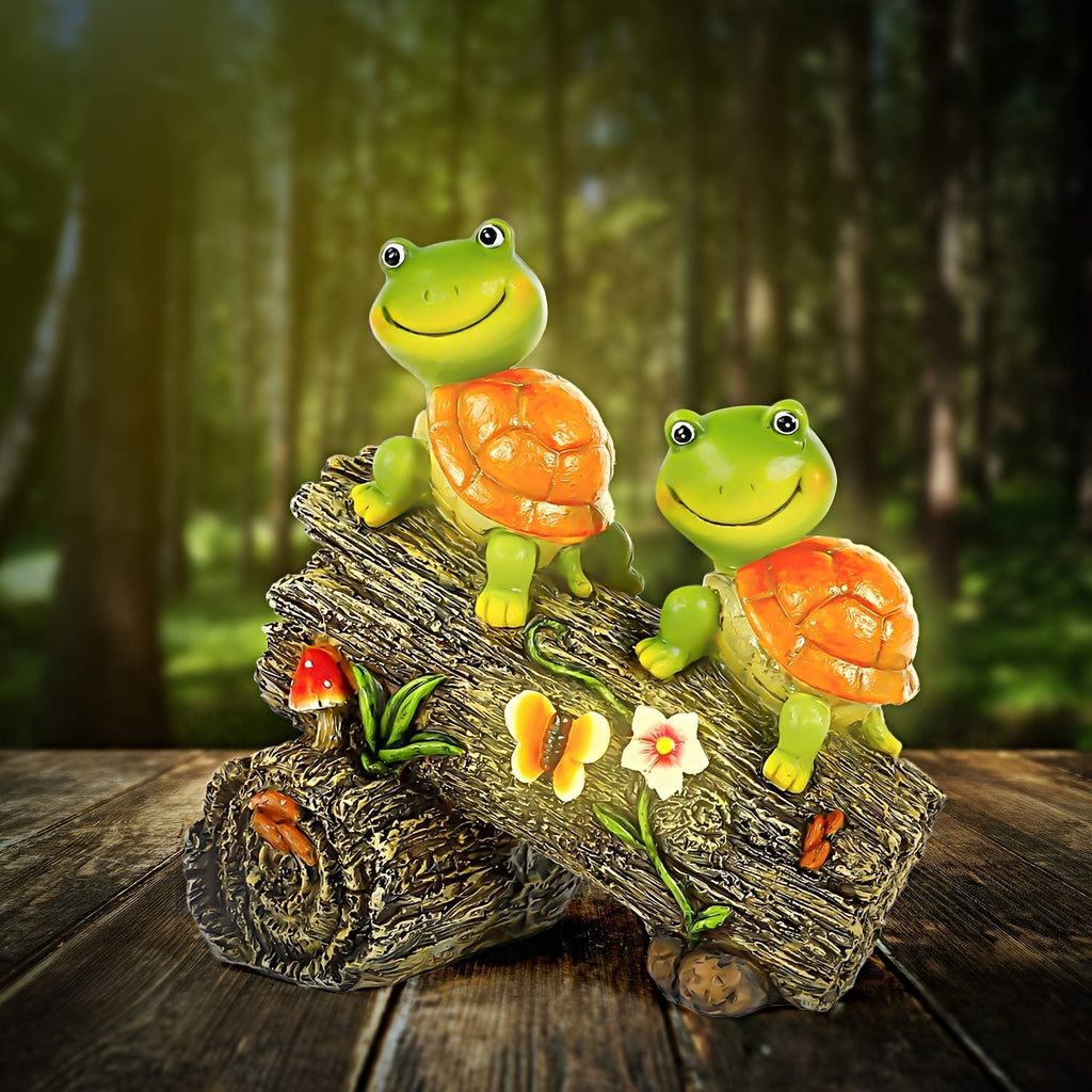 Solar Turtle Garden Statue with LED Light, Resin Animal Sculpture, Energy-Saving Outdoor Decoration, Suitable for Patio, Balcony, Courtyard and Lawn, Perfect as a Housewarming Gift, Light Sensor Control, 600mAh Nickel Battery