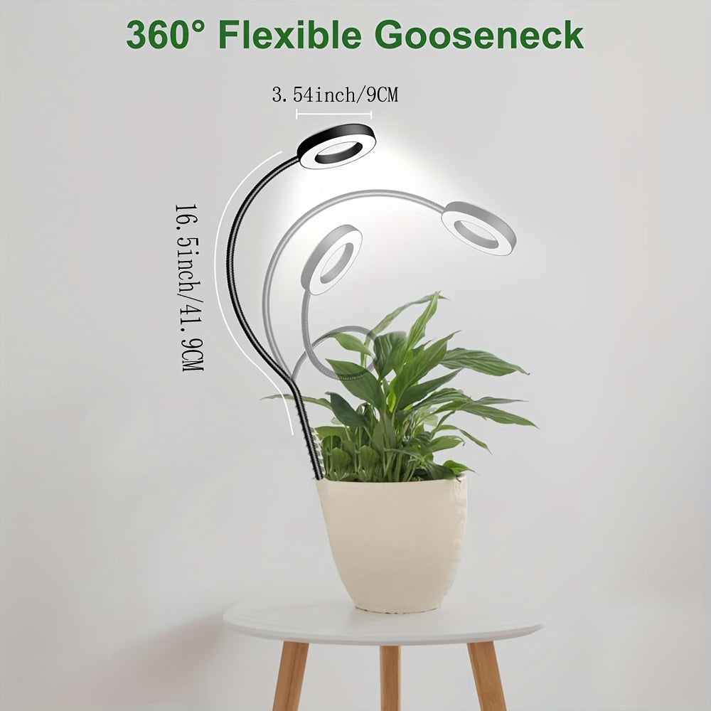 USB full spectrum plant grow light, LED grow light, indoor sunlight simulation grow light, suitable for indoor succulents and small plants, promotes plant growth, soil-insertion grow light, adjustable height and brightness, with automatic 3H/9H/12H timer
