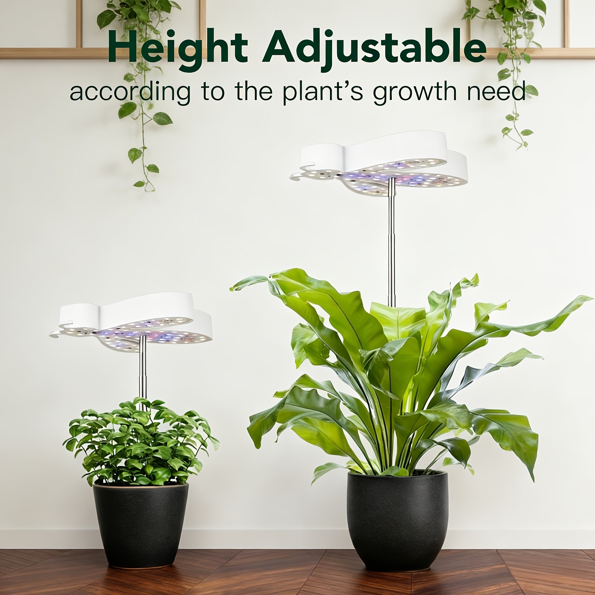 Cute Bee Shaped Plant Grow Light, 5 Brightness Levels & 4 Timer Options, Height Adjustable, Available with Ground Stake or Acrylic Stand