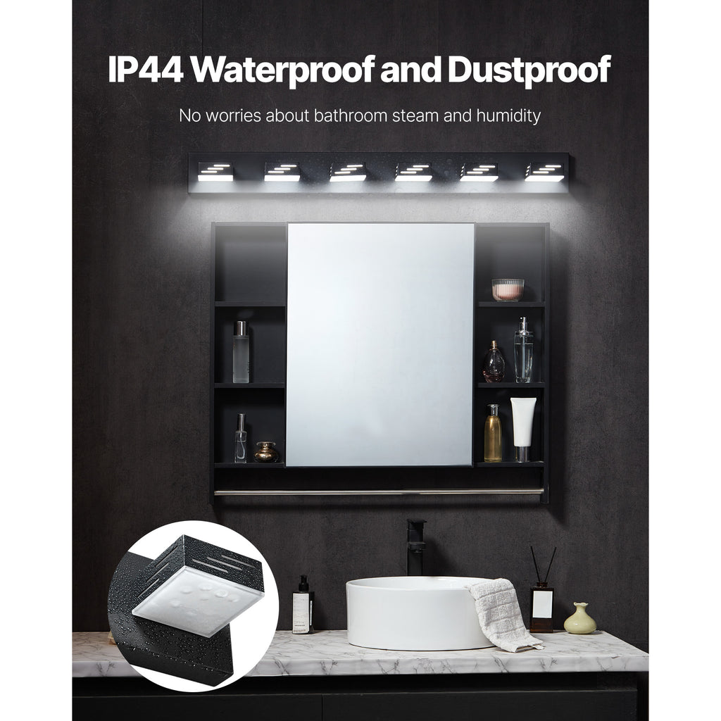 VEVOR 3/4/5/6-Light LED Modern Bathroom Wall Lamp 19.69/25.6/33.5/40.2-Inch Wall Light