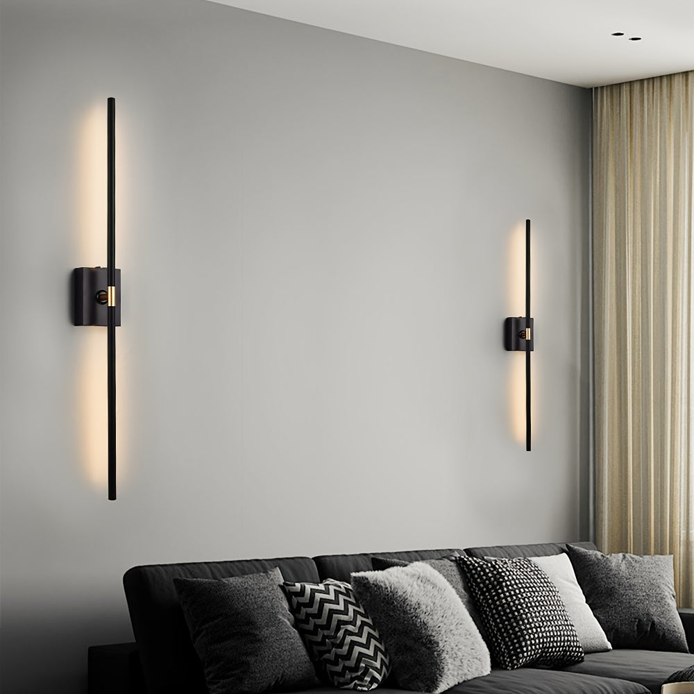 Battery-powered wall light set: 3600mAh rechargeable wall light with remote control, 360° rotatable cordless wall light decoration, suitable for TV/mirror bedroom living room, plastic base metal lamp tube