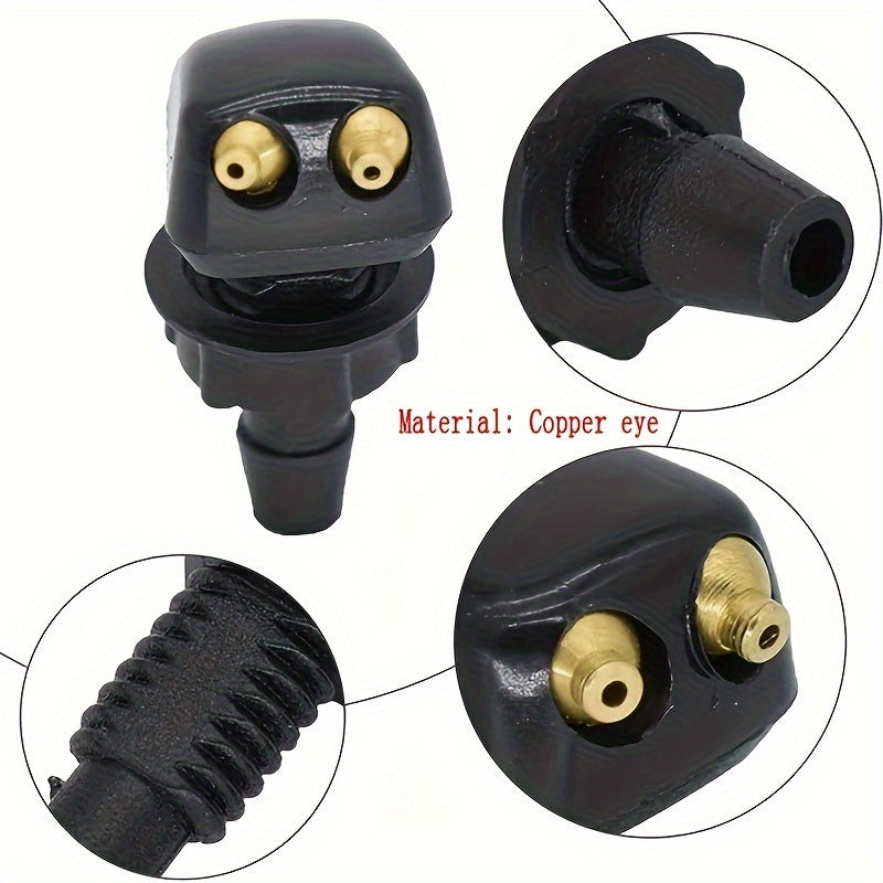 2-Pack Car Windshield Washer Nozzle - Durable Nylon Material, Fits Most Car Models, Upgraded Version, Wiper System