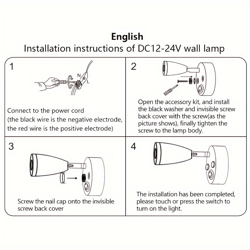 房车阅读灯3W聚光灯,房车露营车室内照明灯，床头阅读灯,DC12-2V