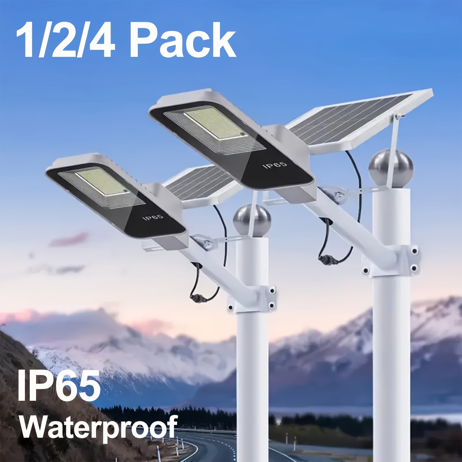 LED Solar Street Light, IP65 Waterproof, with 6000mAh Solar Wall Light 6500K Dimmable Remote Control, Outdoor Wall Light Perfect for Courtyard, Garden, Sidewalk, Street, Parking Lot