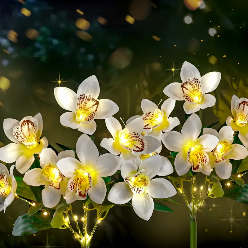 1/2 Piece Solar 7 Orchid Lawn Light Outdoor Waterproof Decorative Courtyard High-Brightness Garden Corridor Ground Insert Lawn Light Outdoor Solar Light Outdoor Lawn Light