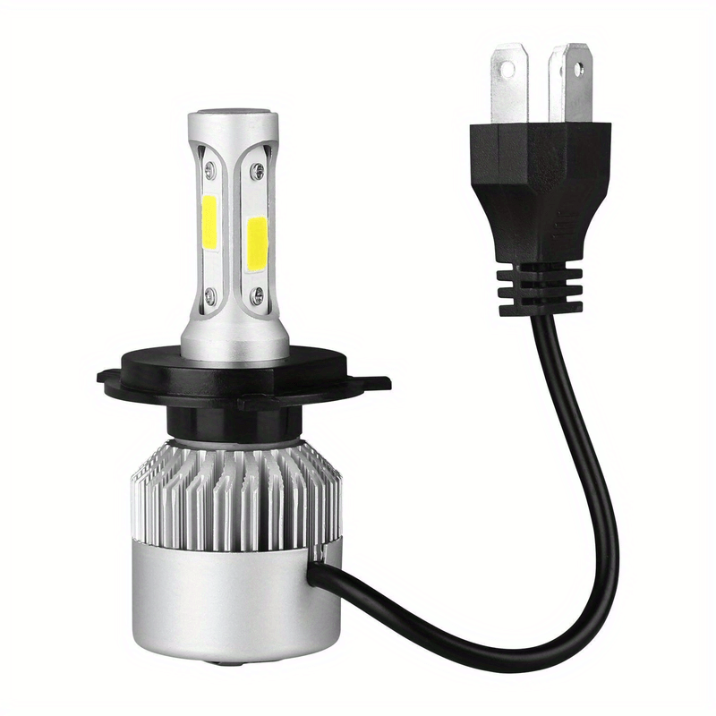 2Pcs H4 LED Auto Light 20000 Lumens Auto LED COB Chip White Light 360° High/Low Beam Motorcycle Headlight 6500K High Power