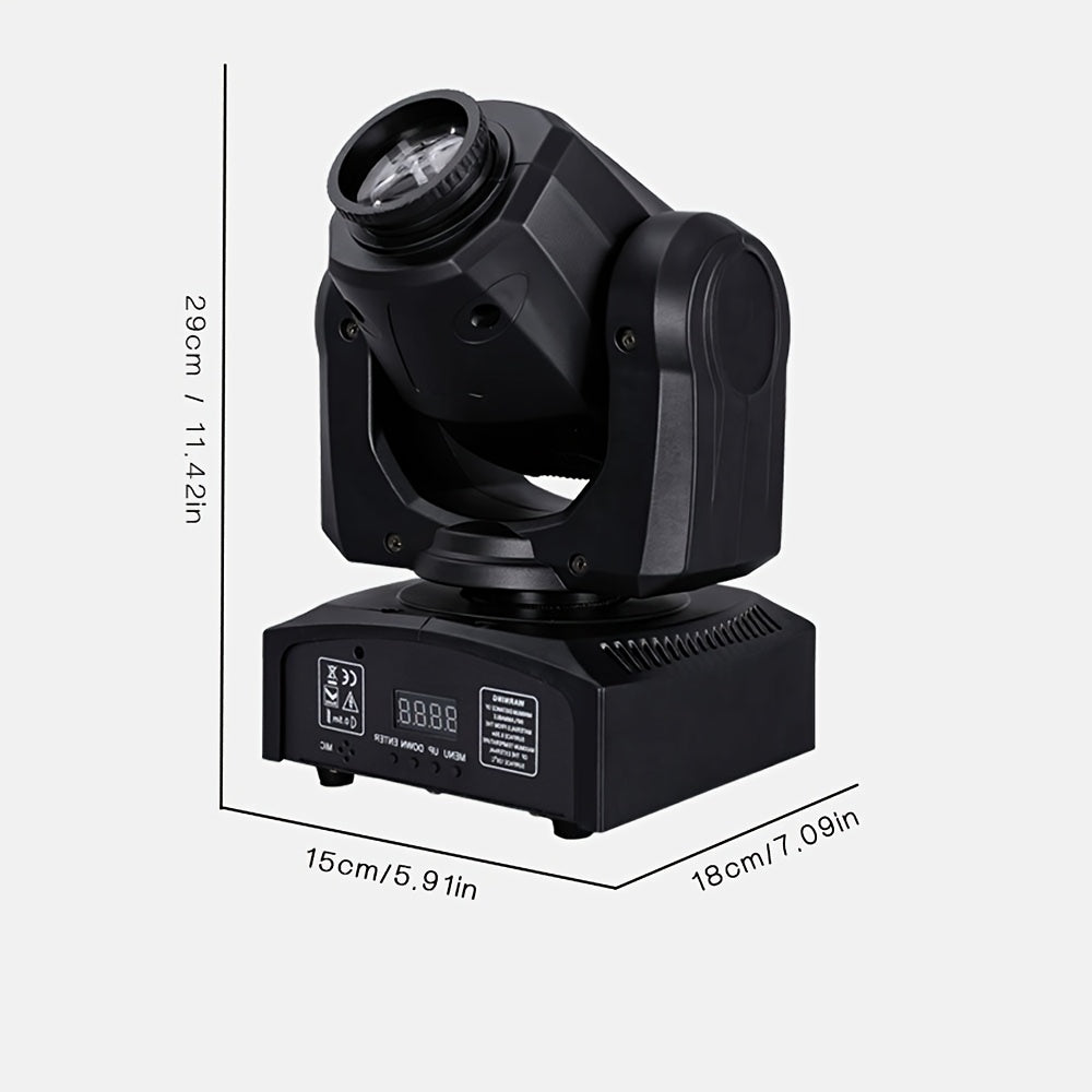60W stage lighting moving head light, suitable for DMX512 interface, 8 gobos, 8 colors, sound control, 11 channels, 270° tilt, 540° pan, compact DJ light, suitable for weddings, disco, parties, club stage performances