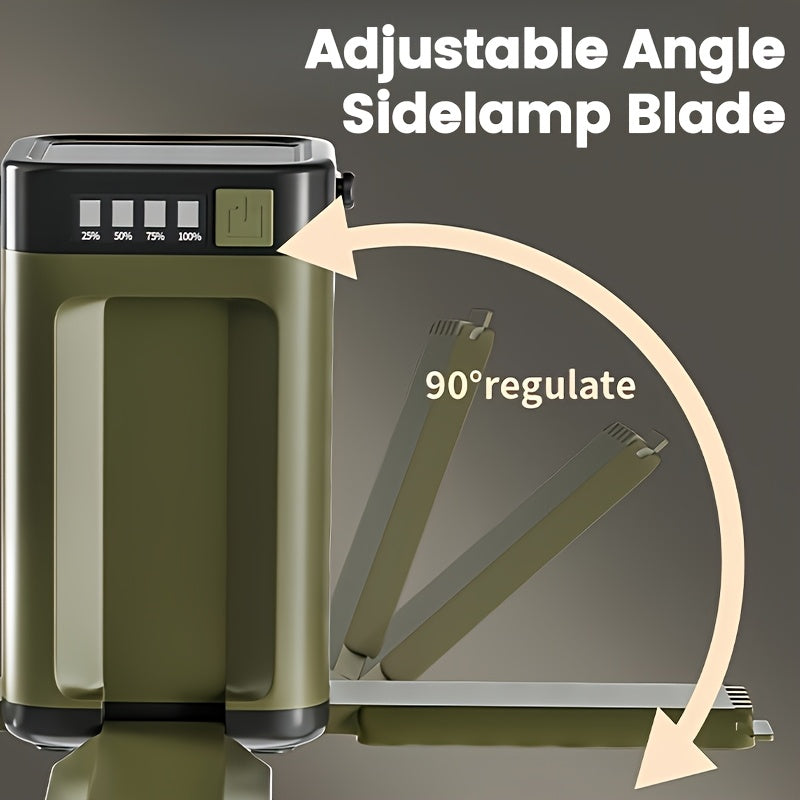 1 Pack Rechargeable LED Solar Camping Light Portable Foldable Hanging Tent Lamp 6 Lighting Modes Handheld Flashlight for Hiking Travel Fishing Emergency and Gift Giving