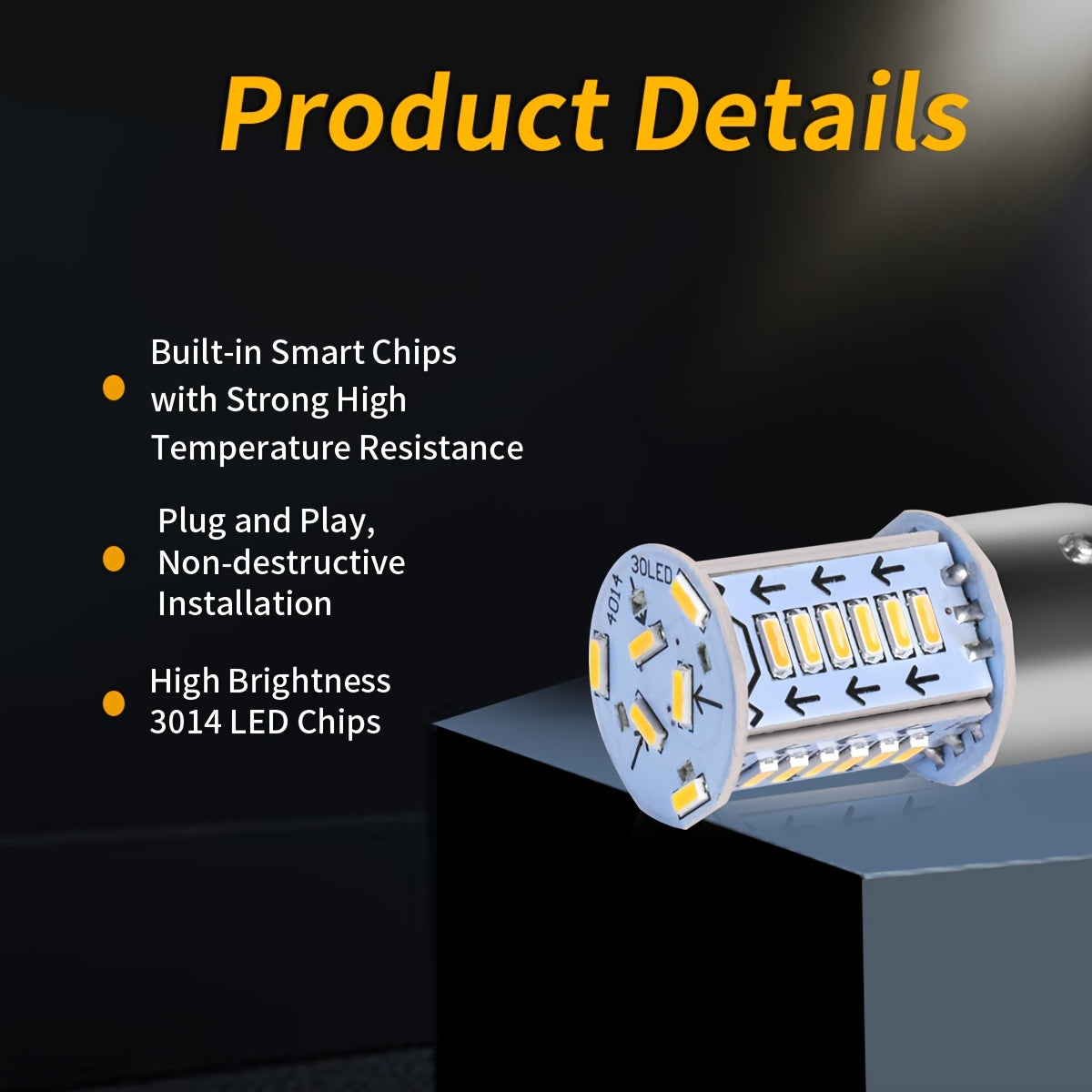 4 Pack High Brightness Red Yellow White LED Car Bulb 1157 Bay15D P21/5W S25 G18 with 30 Pieces 4014 LED Beads, Suitable for Automotive LED Bulb 12V, Battery Not Included