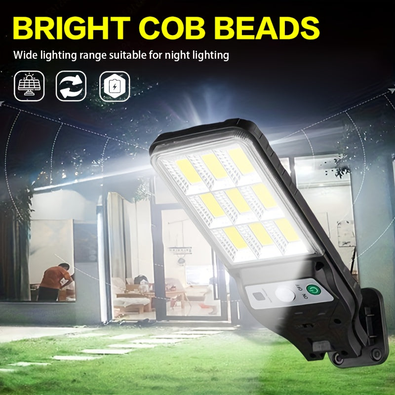 1/2 Pack Commercial Solar LED Sensor Light, Motion Sensor, High Brightness LED, Solar Wide Angle Flood Street Light, Solar Rechargeable Wall Light, Easy to Install, Perfect for Outdoor, Garden, Street, Steps, Patio, Porch Light, Home and Shop Lighting