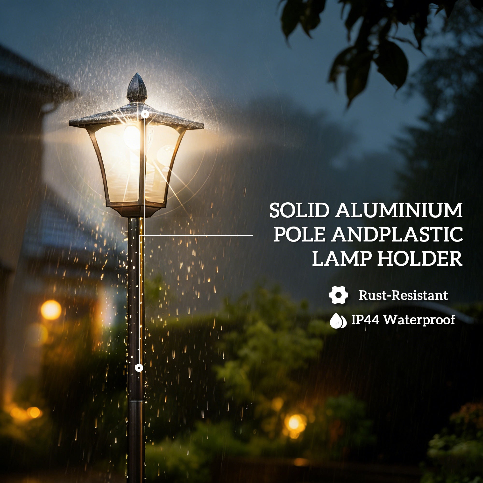 63‘ Solar Lamp Post Light 2 Pack, Waterproof LED Solar Lamp Post with Planter, Outdoor Light, Perfect for Courtyard, Backyard, Pathway, Garden, Lawn, Black